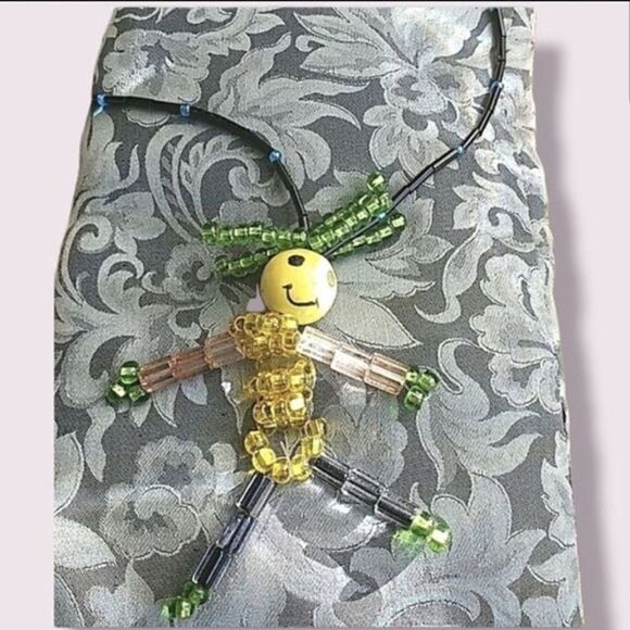 Handcrafted Beaded Figure Fixed Length Necklace On Beaded Chain - Picture 6 of 8